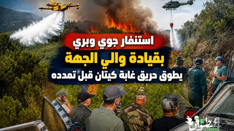 استنفار جوي وبري بقيادة والي الجهة يطوق حريق غابة كيتان قبل تمدده